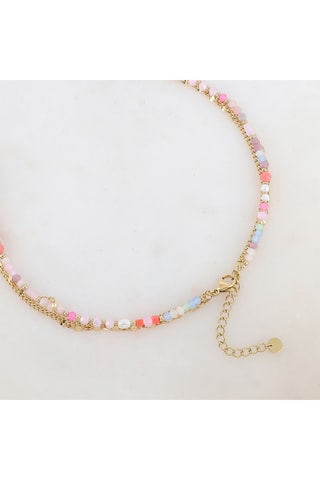 Collier - Perles de culture d’eau douce et rhodonites