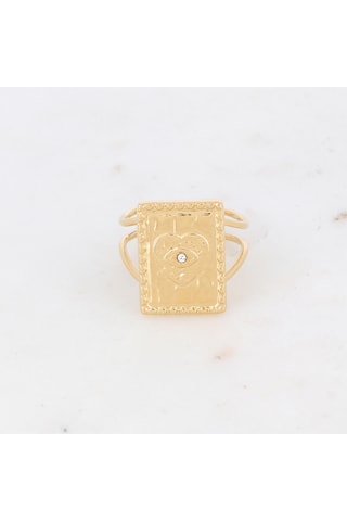 Bague - Doré et blanc