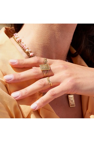 Bague - Doré et blanc