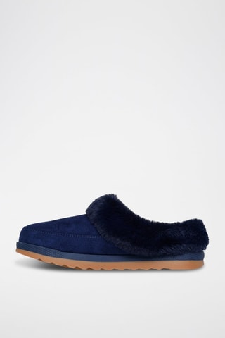 Sabots fourrées en nubuck Cozy Chill - Bleu marine