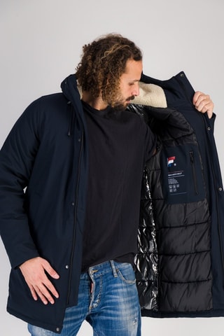 Parka à capuche Etoile - Bleu marine