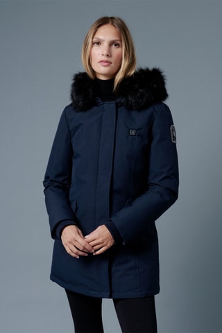 Parka batterie chauffante à capuche Black Megève Heat - Bleu marine