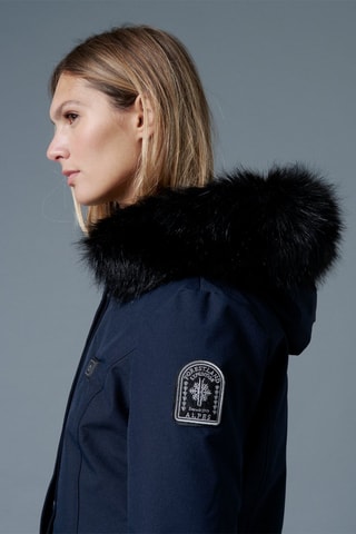 Parka batterie chauffante à capuche Black Megève Heat - Bleu marine