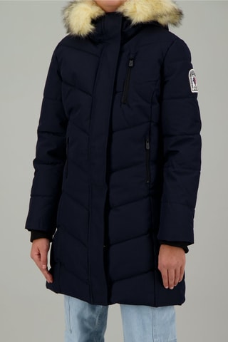 Doudoune longue à capuche Piau - Bleu marine