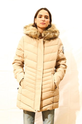 Doudoune matelassée à capuche Crans Montana - Beige