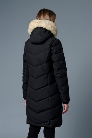 Doudoune matelassée longue à capuche Piau - Noir