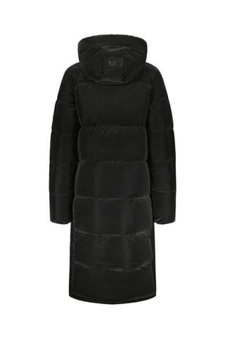 Doudoune longue matelassée à capuche Mongie - Noir brillant