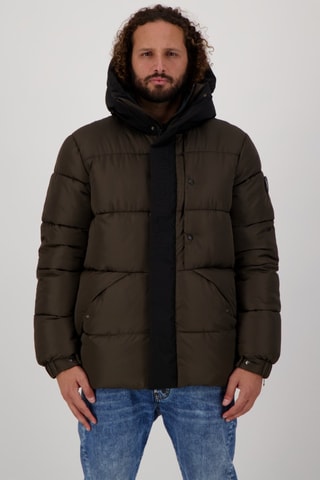 Doudoune matelassée à capuche Arc - Kaki et noir
