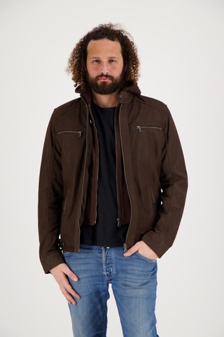 Veste en cuir de chèvre Dhoni - Marron