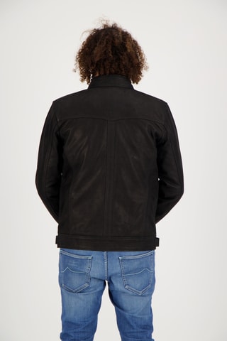 Veste en cuir de chèvre Dhoni - Noir