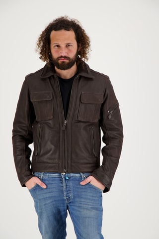 Veste en cuir Figo - Marron