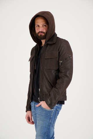 Veste en cuir Figo - Marron