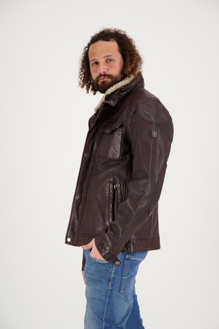 Veste en cuir de mouton Gaby - Marron