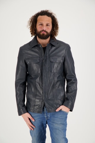 Veste en cuir d’agneau Hutch - Gris foncé