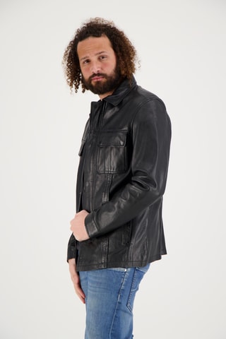 Veste en cuir d’agneau Hutch - Noir