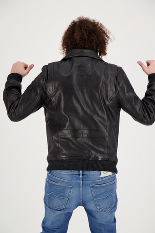 Veste en cuir de mouton Kfir - Noir