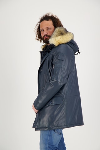 Parka en cuir d’agneau Ontario - Bleu marine