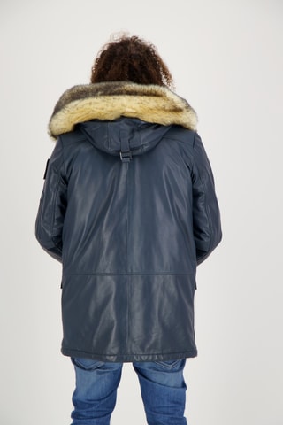 Parka en cuir d’agneau Ontario - Bleu marine