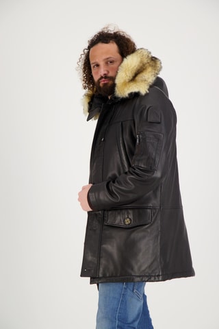 Parka en cuir d’agneau Ontario - Marron