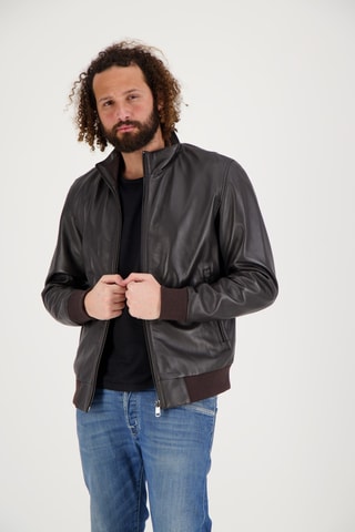 Veste en cuir d’agneau Soufflot - Marron