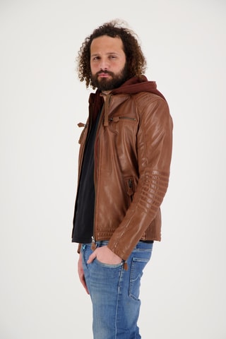 Veste en cuir d’agneau - Marron