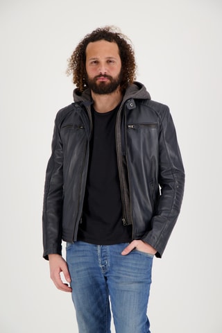 Veste en cuir d’agneau - Gris foncé