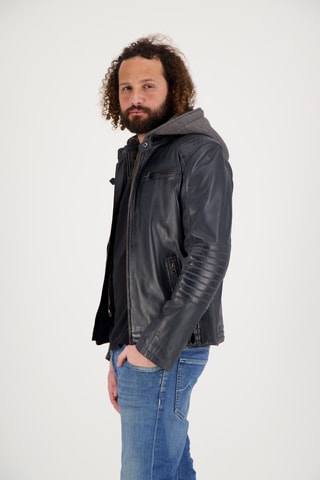 Veste en cuir d’agneau - Gris foncé