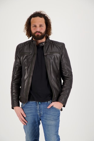 Veste en cuir d’agneau - Marron