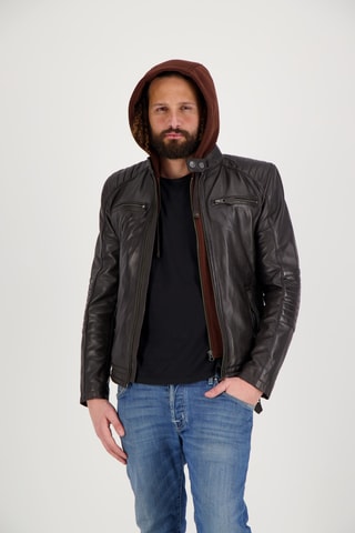 Veste en cuir d’agneau - Marron