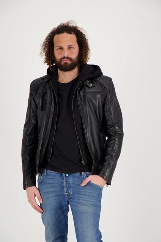 Veste en cuir d’agneau - Noir