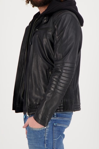 Veste en cuir d’agneau - Noir