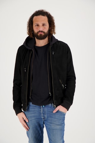 Veste en cuir de chèvre - Noir