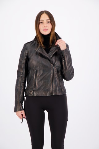 Veste en cuir de mouton Golden Vintage - Noir