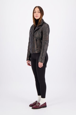 Veste en cuir de mouton Golden Vintage - Noir