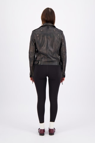 Veste en cuir de mouton Golden Vintage - Noir