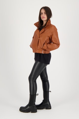 Veste en cuir d’agneau Iris - Marron