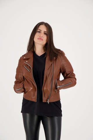 Veste en cuir d’agneau Milano - Camel