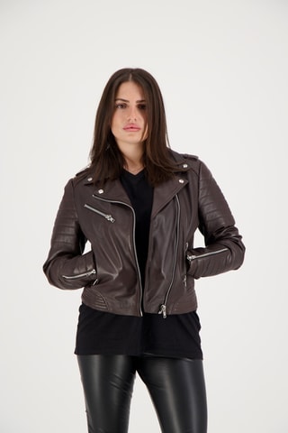 Veste en cuir d’agneau Milano - Marron