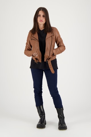 Veste en cuir d’agneau Orah - Camel