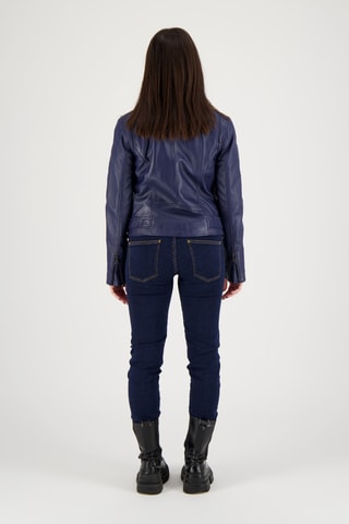 Veste en cuir d’agneau Orah - Bleu marine