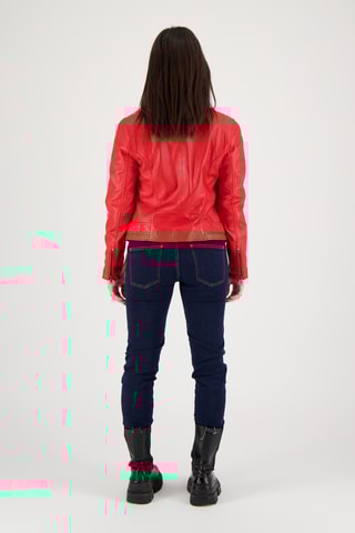 Veste en cuir d’agneau Orah - Rouge