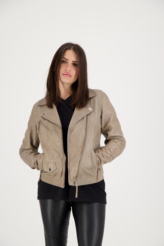 Veste en cuir d’agneau Sharon - Beige