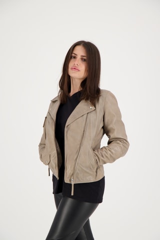 Veste en cuir d’agneau Sharon - Beige