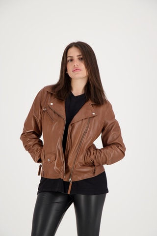 Veste en cuir d’agneau Sharon - Camel