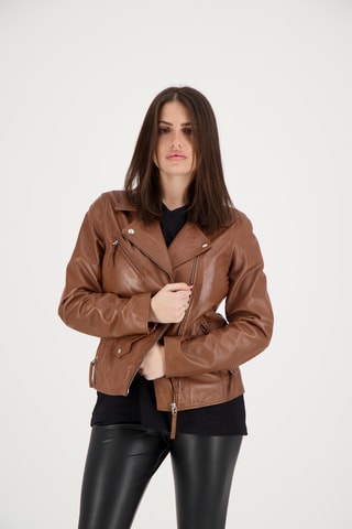 Veste en cuir d’agneau Sharon - Camel