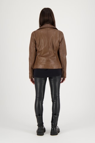 Veste en cuir d’agneau Sharon - Marron clair