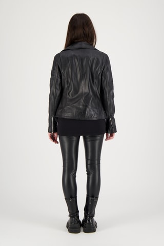 Veste en cuir d’agneau Sharon - Noir