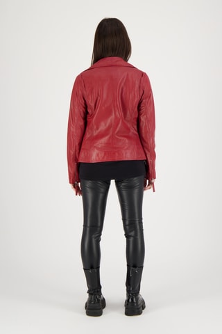 Veste en cuir d’agneau Sharon - Rouge