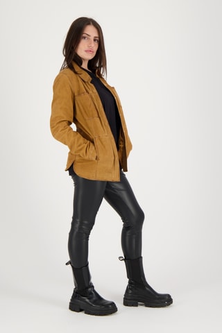 Veste en cuir d’agneau Azur - Marron clair