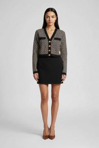 Gilet en laine - Ivoire et noir